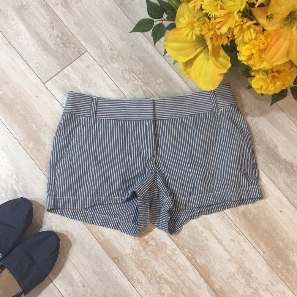J. Crew • EUC Blue and White City Fit Shorts